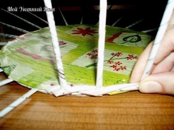 Плетёный короб с крышкой: мастер-класс