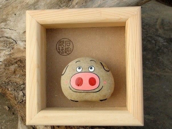 Милая роспись камешков