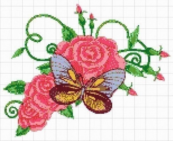 Подборка схем для вышивки бабочек