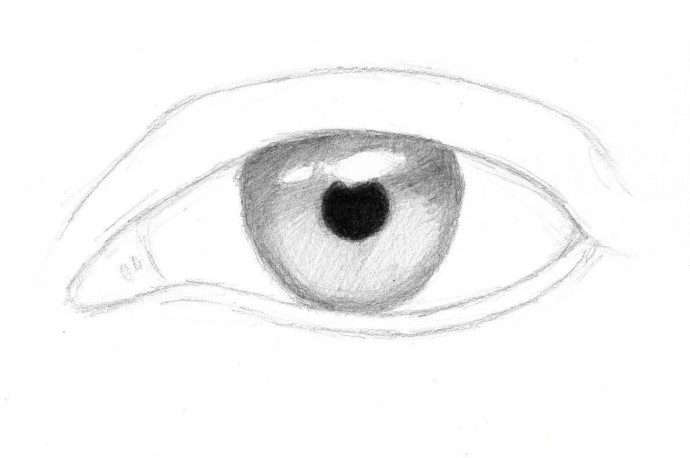 Рисуем глазки простым карандашом