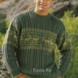 ​Мужской пуловер с оленями