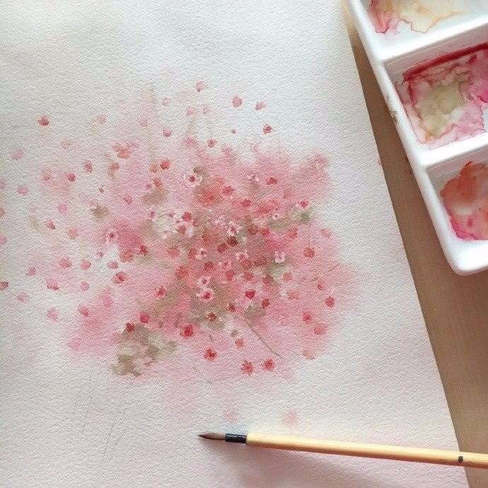 Нежный букет цветов акварелью