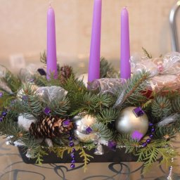 Новогодняя композиция со свечами