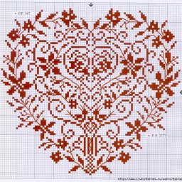 ​Вышиваем сердца с узорами