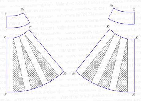 Юбка полусолнце на кокетке