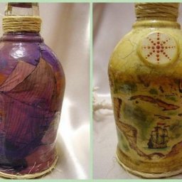 Декорирование бутылки "В поисках забытых сокровищ"