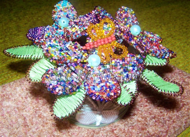 Цветы в технике ганутель: мастер-класс