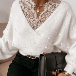 Кружевные варианты переделки и декора свитеров