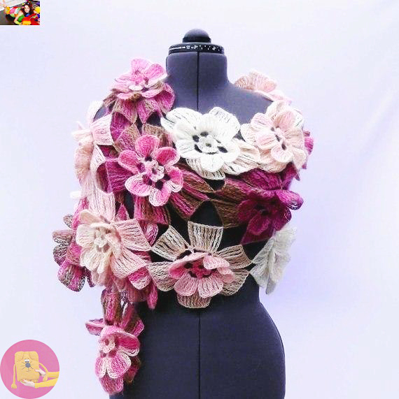 Пошаговый мастер-класс: шикарная шаль "Цветы"