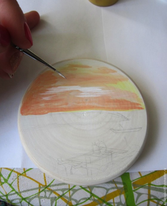 Расписываем шкатулочку с пейзажем и имитацией камня Расписываем шкатулочку с пейзажем и имитацией камня