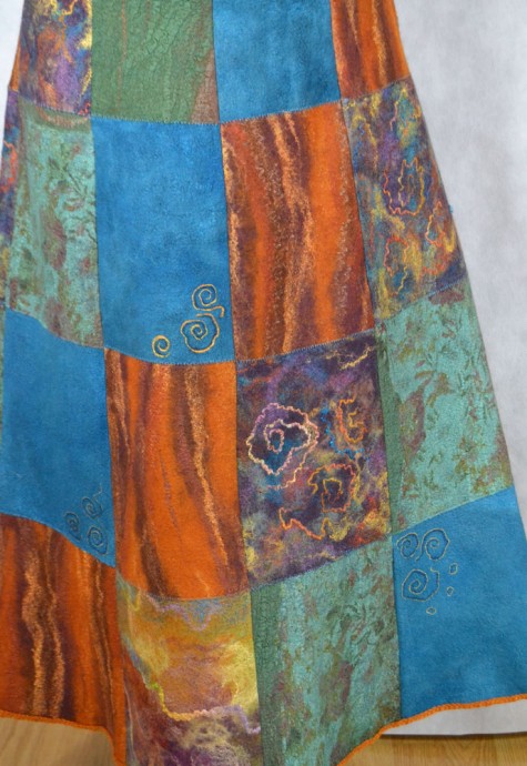 Длинная юбка в двух техниках: валяния и пэчворк