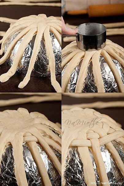 Плетёная пасхальная корзинка из дрожжевого теста