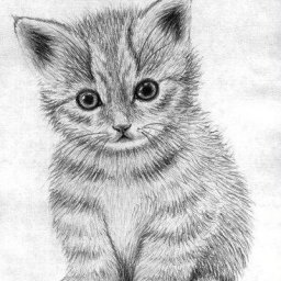 Рисуем маленького котёнка