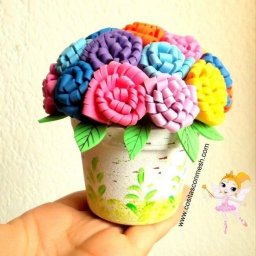 Создаем букет цветов в горшке из фоамирана