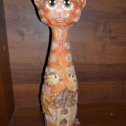 ​Декоративный интерьерный кот из соленого теста