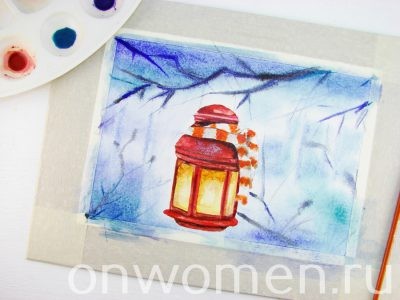 Фонарик акварелью Фонарик акварелью