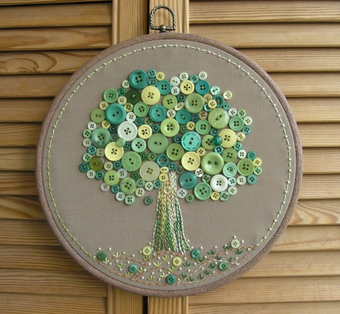 Идеи картин из пуговиц