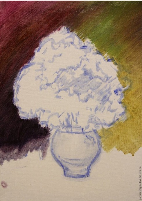 Урок рисования: букет васильков