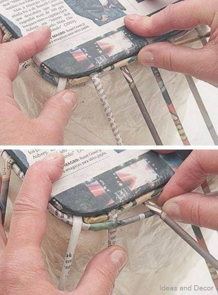 Плетем корзинку из газетных трубочек Плетем корзинку из газетных трубочек