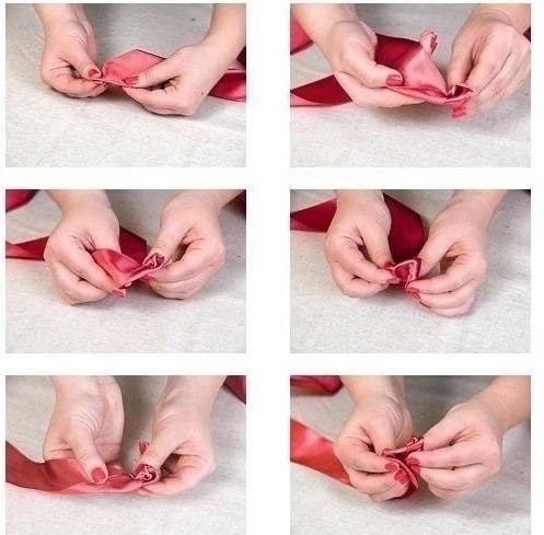 Подхват для штор из полоски роз