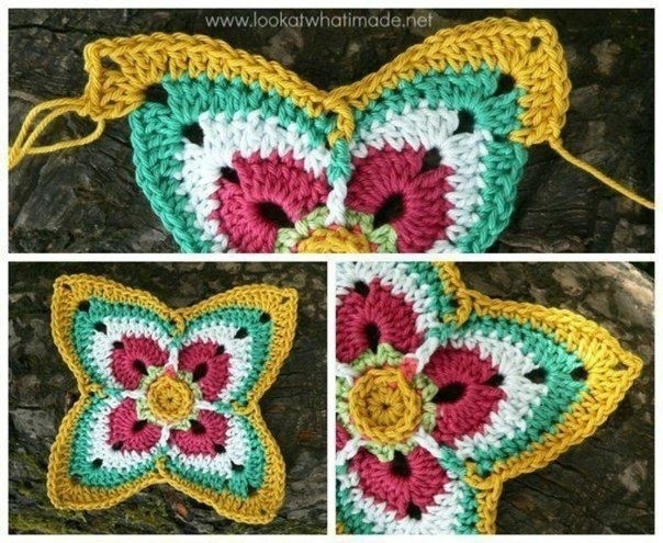 Вяжем еще один "бабушкин квадрат"