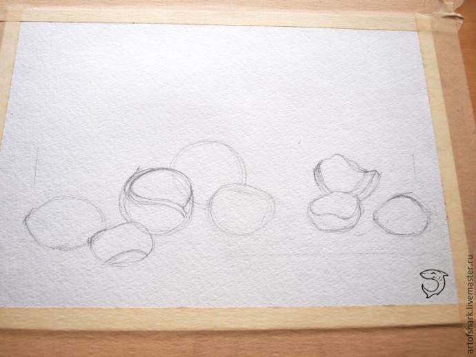 Рисуем каштаны акварелью Рисуем каштаны акварелью