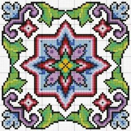 ​Вышиваем узорные квадраты