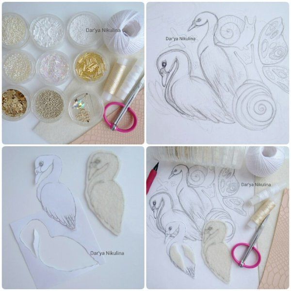 Шикарная брошка "Лебедь": мастер-класс