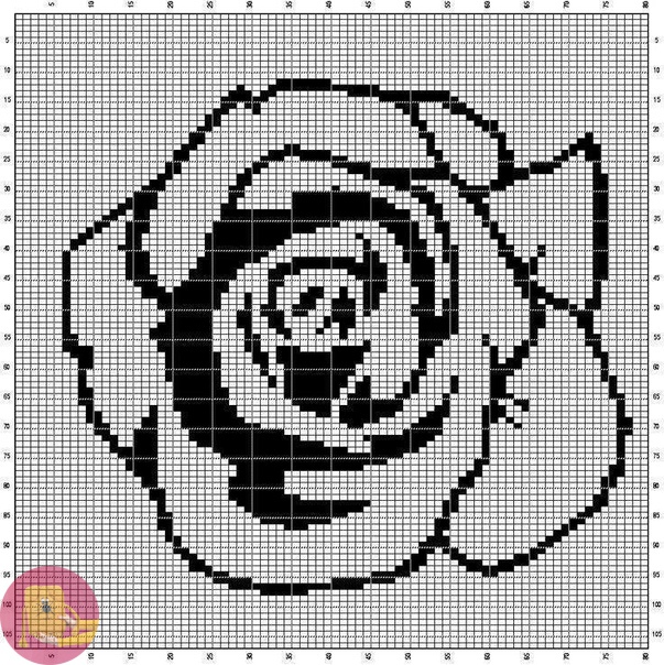 Схемы "Розы" для вышивки или вязания