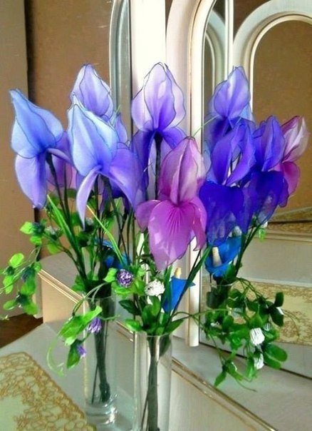 Яркие цветы из капрона: идеи