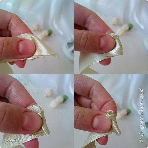 ​Роза из атласных лент