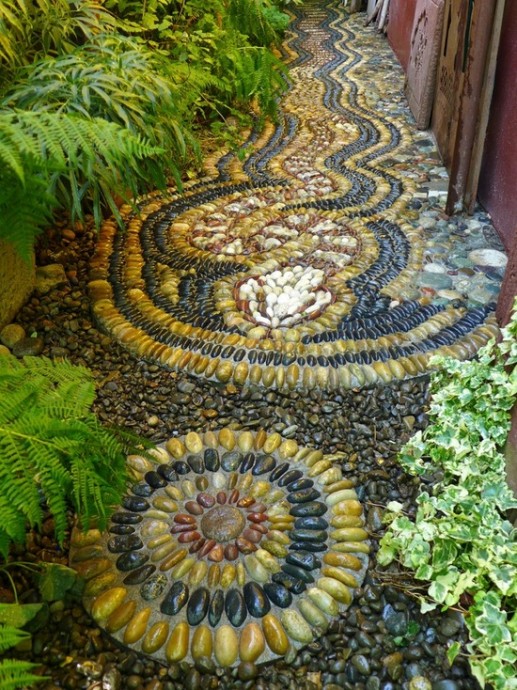 Садовые  дорожки из гальки: идеи