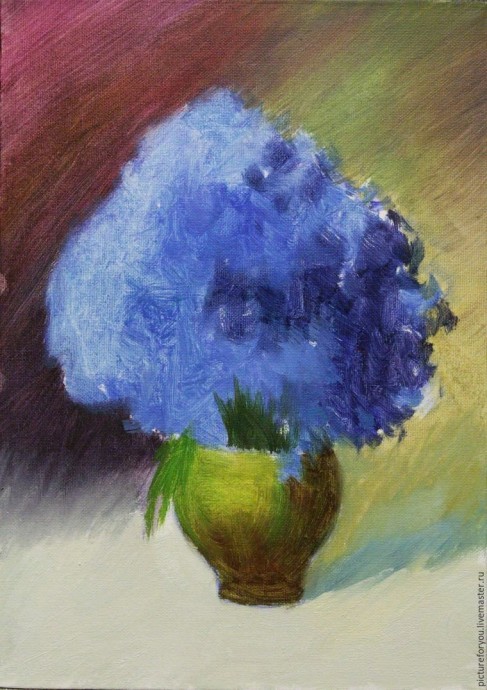 Урок рисования: букет васильков