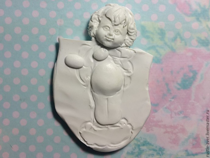 Ангел с розочками из полимерной глины