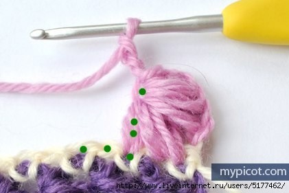 Многоцветный узор крючком