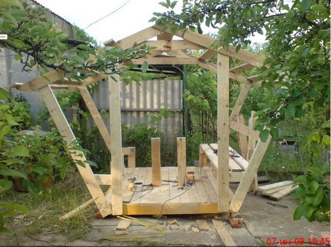 Беседка с расширением к верху своими руками