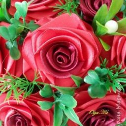 ​Роза из атласных лент
