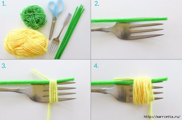 Одуванчики из помпонов: мастер-класс Одуванчики из помпонов: мастер-класс