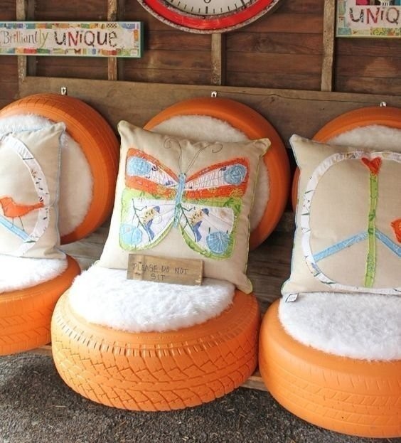 Оригинальные идеи с покрышками