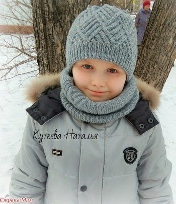 Интересный узор с ромбами для шарфов и шапок