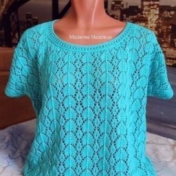 Ажурный бирюзовый топ