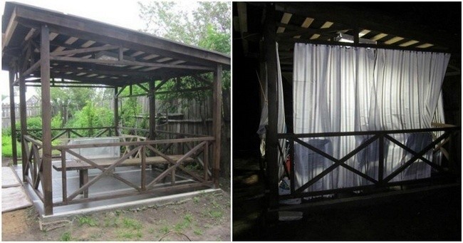 Строительство беседки с односкатной крышей на своей даче