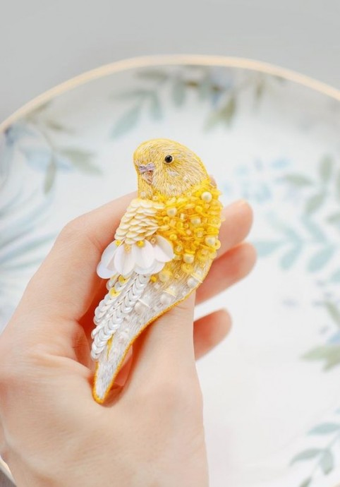 Очаровательные брошки-птички для весеннего образа