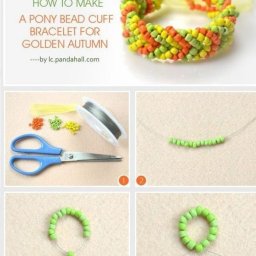 ​Трехцветный браслет из бисера