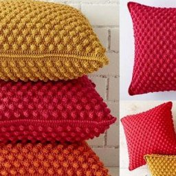 Мягкие и уютные вязаные подушки