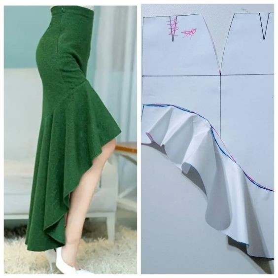 Шьем летние юбки с косым воланом