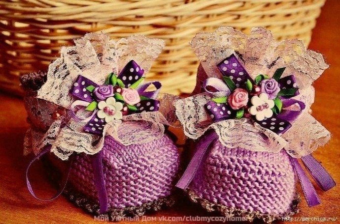 Вяжем изумительно красивые пинетки