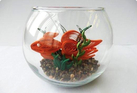 Золотая рыбка в технике квиллинг