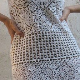 ​Красивое ажурное платье, связанное крючком