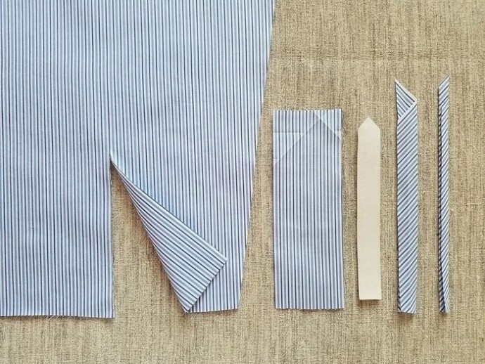 Обработка рукавов рубашки по итальянской технологии: планка разреза рукава
